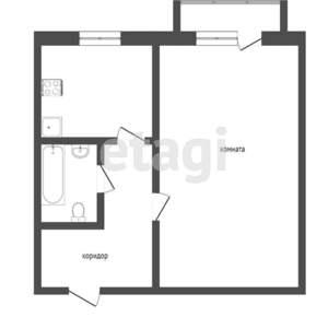 1-к квартира, вторичка, 28м2, 5/5 этаж