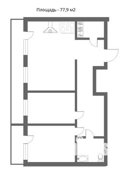 2-к квартира, вторичка, 78м2, 8/9 этаж