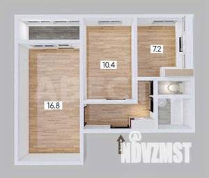 2-к квартира, вторичка, 43м2, 9/9 этаж