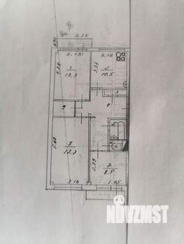 3-к квартира, вторичка, 68м2, 2/5 этаж