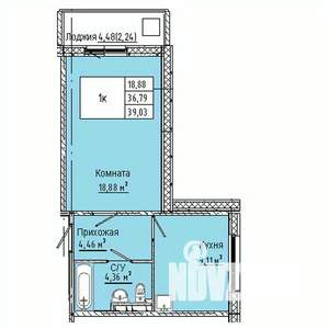 1-к квартира, вторичка, 39м2, 3/10 этаж