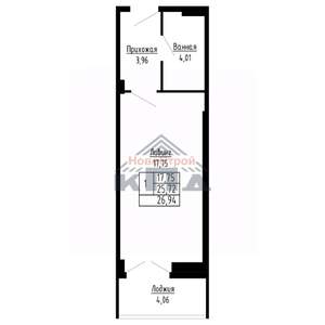 1-к квартира, вторичка, 27м2, 9/16 этаж