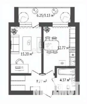 1-к квартира, строящийся дом, 45м2, 11/16 этаж