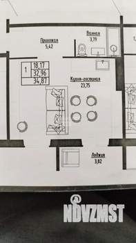 Студия квартира, сданный дом, 35м2, 8/8 этаж