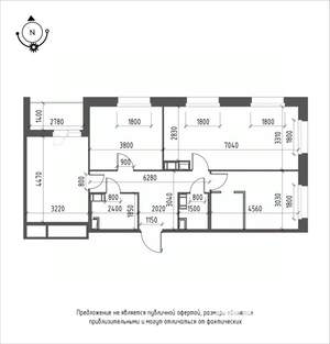 3-к квартира, вторичка, 83м2, 10/12 этаж