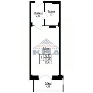 1-к квартира, вторичка, 31м2, 16/16 этаж