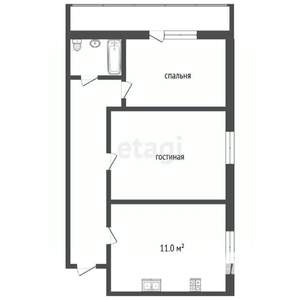 2-к квартира, вторичка, 52м2, 3/9 этаж