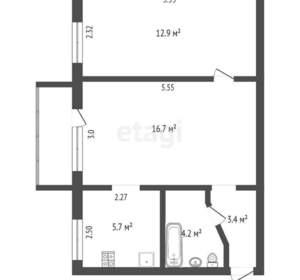 2-к квартира, вторичка, 44м2, 4/5 этаж