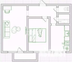 2-к квартира, вторичка, 44м2, 7/9 этаж