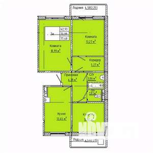 3-к квартира, вторичка, 77м2, 9/10 этаж