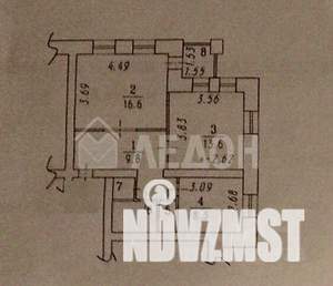 2-к квартира, вторичка, 55м2, 4/5 этаж