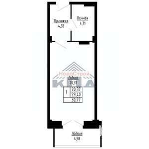 1-к квартира, вторичка, 31м2, 3/16 этаж