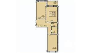 2-к квартира, строящийся дом, 65м2, 4/10 этаж