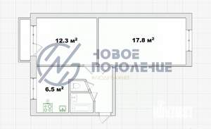 2-к квартира, вторичка, 45м2, 2/5 этаж