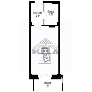 1-к квартира, вторичка, 31м2, 9/16 этаж