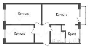 3-к квартира, вторичка, 65м2, 8/9 этаж