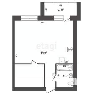 Студия квартира, вторичка, 41м2, 9/17 этаж