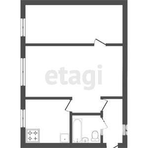 2-к квартира, вторичка, 45м2, 1/5 этаж
