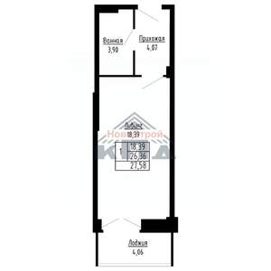 1-к квартира, строящийся дом, 28м2, 16/16 этаж