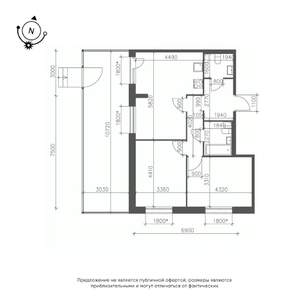 2-к квартира, вторичка, 79м2, 1/9 этаж