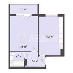 1-к квартира, вторичка, 36м2, 3/8 этаж