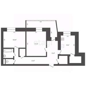 2-к квартира, вторичка, 73м2, 7/9 этаж