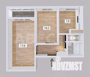 2-к квартира, вторичка, 43м2, 4/9 этаж