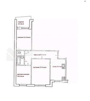 3-к квартира, вторичка, 63м2, 6/9 этаж