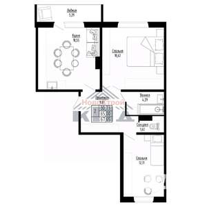 2-к квартира, строящийся дом, 68м2, 8/8 этаж