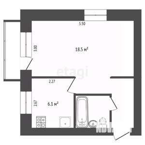 1-к квартира, вторичка, 31м2, 3/5 этаж