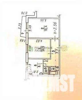 2-к квартира, вторичка, 53м2, 1/5 этаж