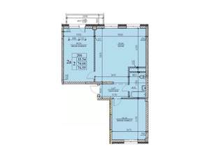 3-к квартира, строящийся дом, 77м2, 2/8 этаж