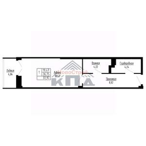 1-к квартира, вторичка, 38м2, 12/16 этаж