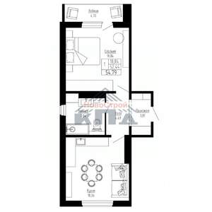 1-к квартира, вторичка, 55м2, 15/16 этаж