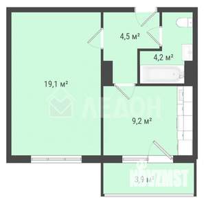 1-к квартира, вторичка, 37м2, 9/10 этаж