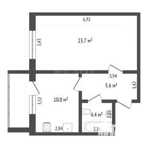 1-к квартира, вторичка, 31м2, 2/5 этаж