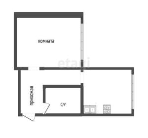 1-к квартира, вторичка, 30м2, 1/4 этаж
