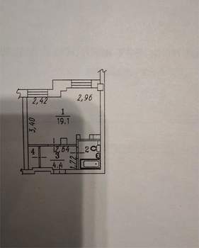 Студия квартира, вторичка, 28м2, 1/10 этаж