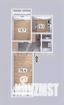 2-к квартира, вторичка, 56м2, 4/4 этаж