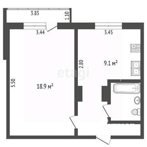 1-к квартира, вторичка, 40м2, 12/12 этаж