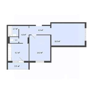 2-к квартира, строящийся дом, 56м2, 9/10 этаж