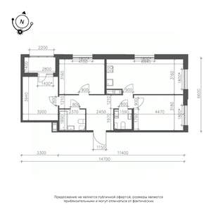 3-к квартира, вторичка, 83м2, 10/10 этаж