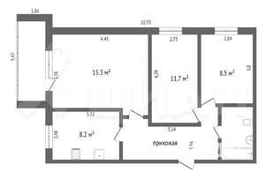 3-к квартира, вторичка, 60м2, 5/5 этаж
