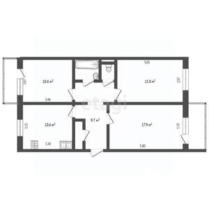 3-к квартира, вторичка, 66м2, 5/5 этаж