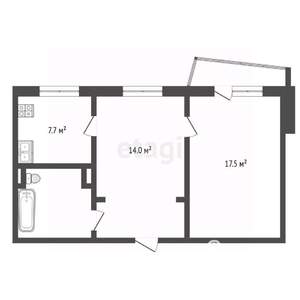 2-к квартира, вторичка, 54м2, 7/10 этаж