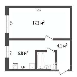 1-к квартира, вторичка, 31м2, 1/5 этаж