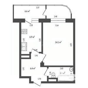 1-к квартира, вторичка, 31м2, 6/9 этаж
