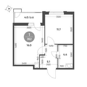 1-к квартира, вторичка, 39м2, 8/9 этаж
