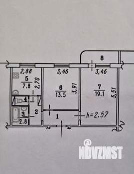 2-к квартира, вторичка, 52м2, 2/10 этаж