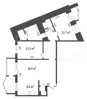 3-к квартира, вторичка, 81м2, 6/7 этаж